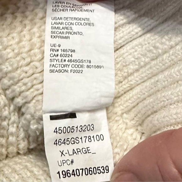 Izod Mens‎ Size XL Fair Isle Honeycomb Knit 1/4 Zip Sweater Cream Red Blue - Picture 12 of 13